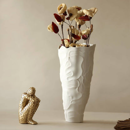Augustus White Flower Tall Vase