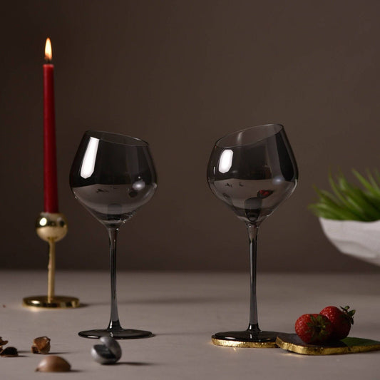 Barware Slanting Smokey Wine Glasses (Set of 2/6)