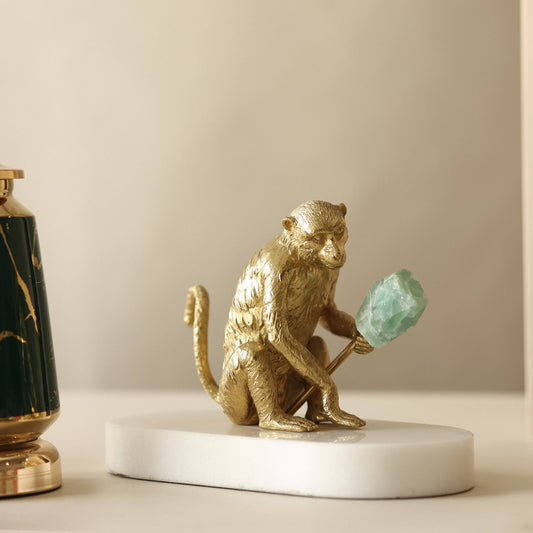 Enlightened Monkey brass luxury sculpture