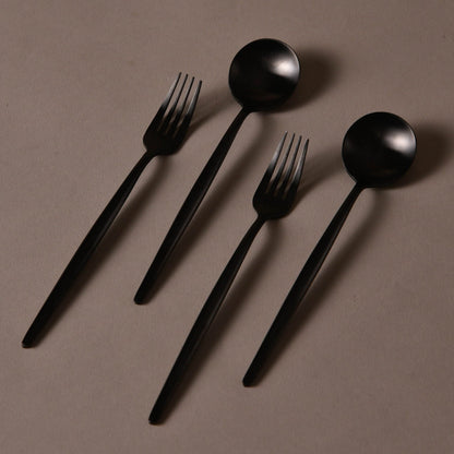 Modern Starter Matt Black Cutlery ( Set of 12 pcs )