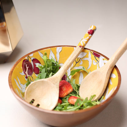 Sunny Pomegranate Wooden Multipurpose Salad Bowl - The Decor Circle