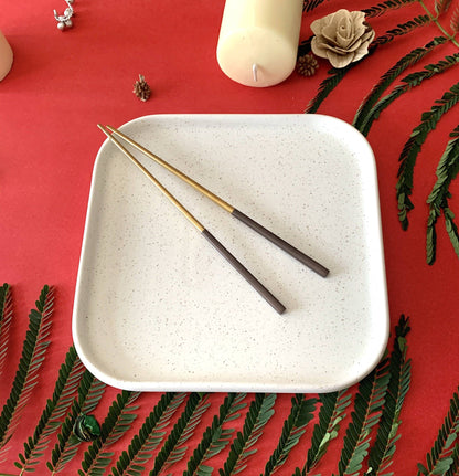 Nordic Coffee Brown Gold Chopsticks Cutlery - The Decor Circle